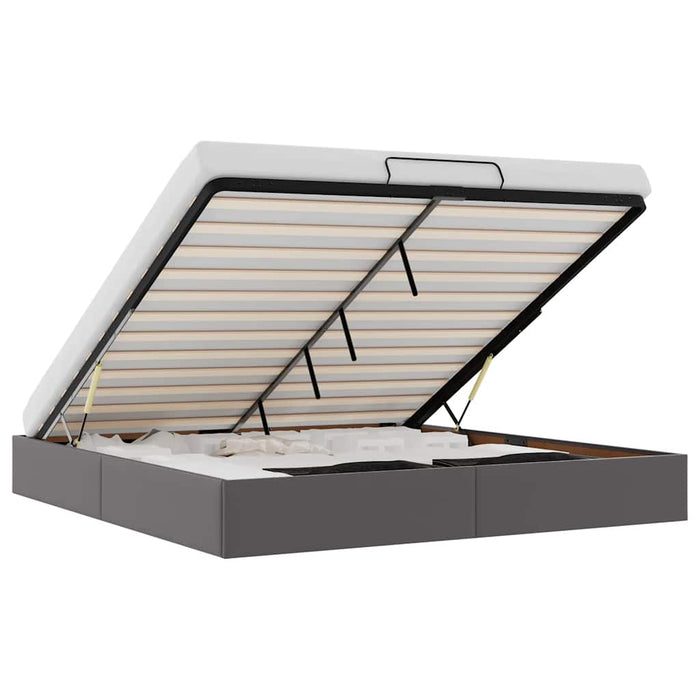 Cadru pat otoman fără saltea gri 180x200 cm piele artificială - WALTI WALTI