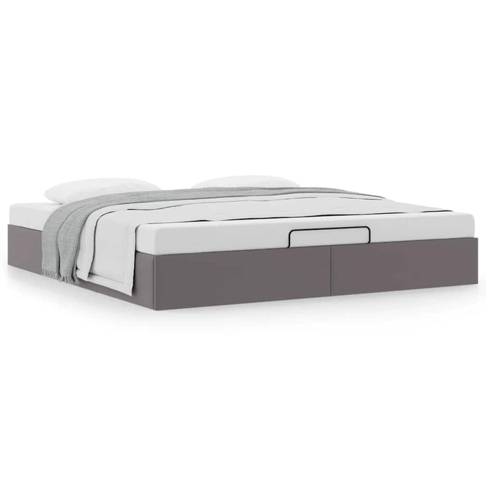 Cadru pat otoman fără saltea gri 180x200 cm piele artificială - WALTI WALTI
