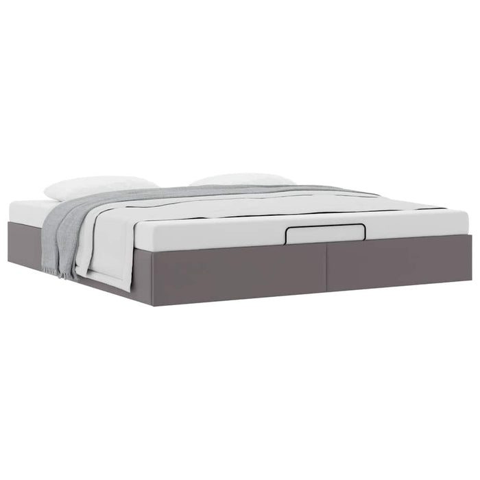 Cadru pat otoman fără saltea gri 180x200 cm piele artificială - WALTI WALTI