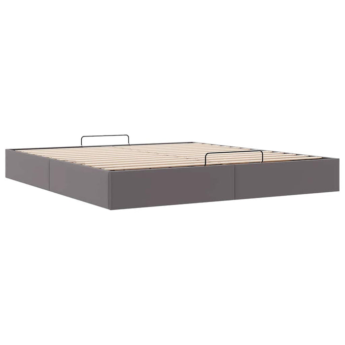 Cadru pat otoman fără saltea gri 180x200 cm piele artificială - WALTI WALTI