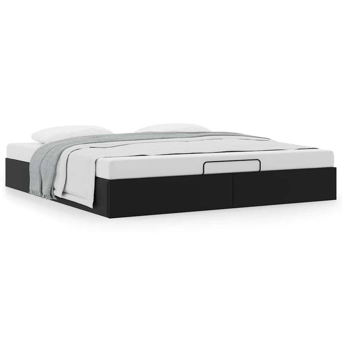 Cadru de pat otoman fără saltea Negru piele artificială - WALTI WALTI