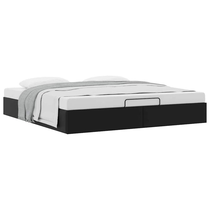 Cadru de pat otoman fără saltea Negru piele artificială - WALTI WALTI