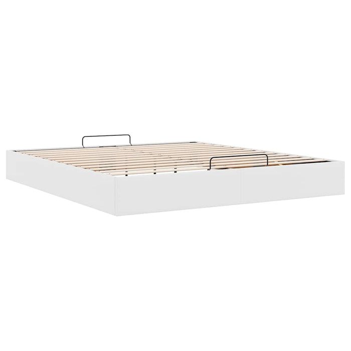 Cadru de pat otoman fără saltea alb 200x200cm piele artificială - WALTI WALTI
