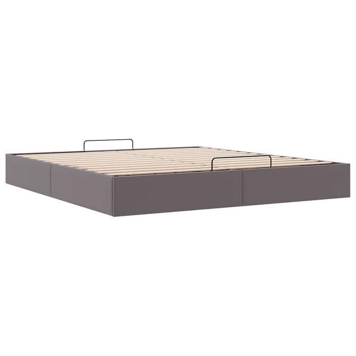 Cadru pat otoman fără saltea gri 200x200 cm piele artificială - WALTI WALTI