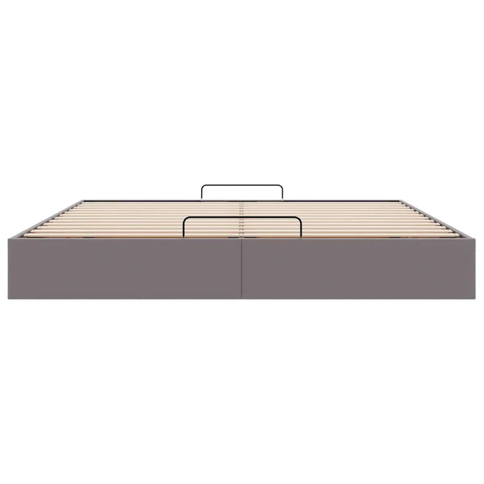Cadru pat otoman fără saltea gri 200x200 cm piele artificială - WALTI WALTI