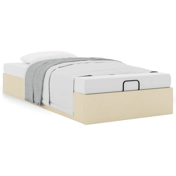 Cadru pat otoman fără saltea cremă 80x200 cm țesătură - WALTI WALTI