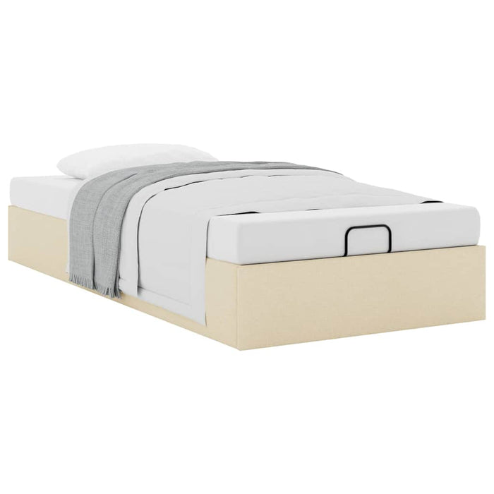 Cadru pat otoman fără saltea cremă 80x200 cm țesătură - WALTI WALTI