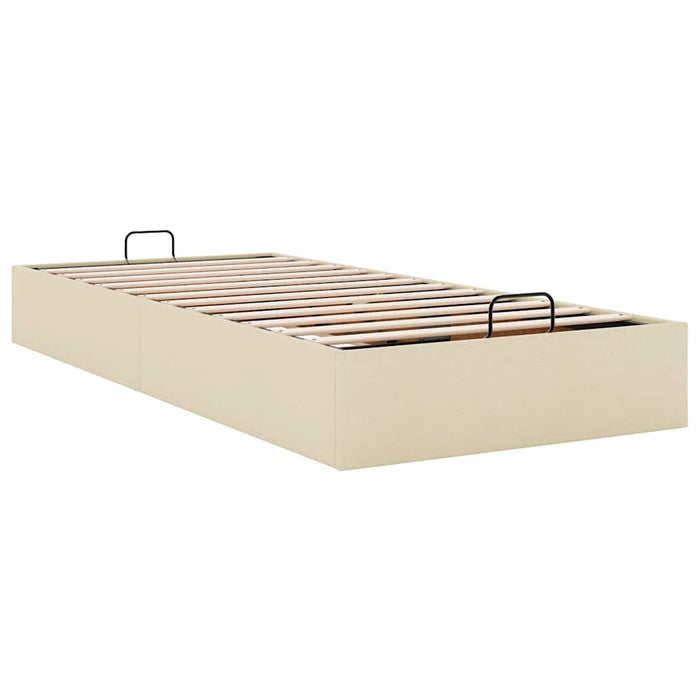 Cadru pat otoman fără saltea cremă 80x200 cm țesătură - WALTI WALTI