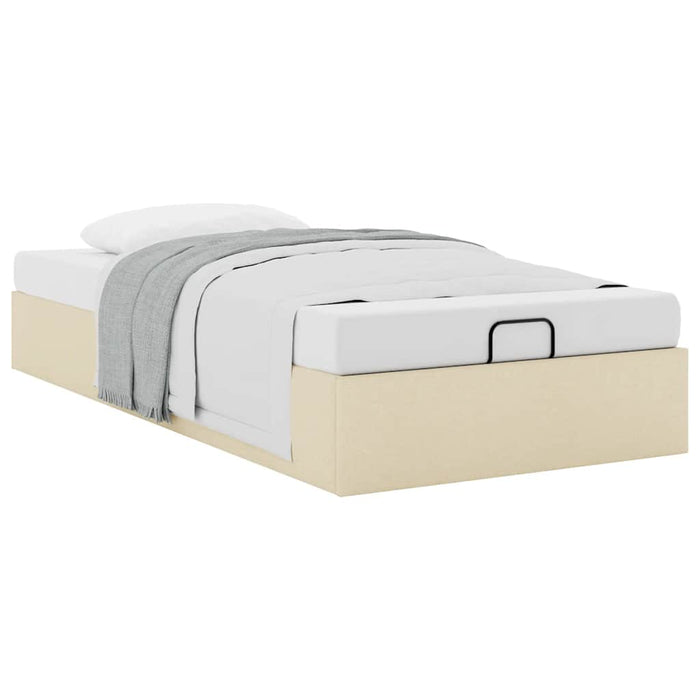 Cadru pat otoman fără saltea crem 90x190 cm țesătură - WALTI WALTI