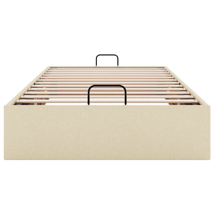 Cadru pat otoman fără saltea crem 90x190 cm țesătură - WALTI WALTI