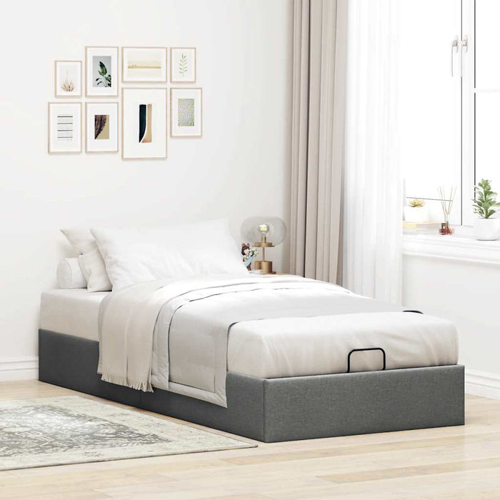 Cadru de pat otoman fără saltea țesătură gri închis 90x200 cm - WALTI WALTI