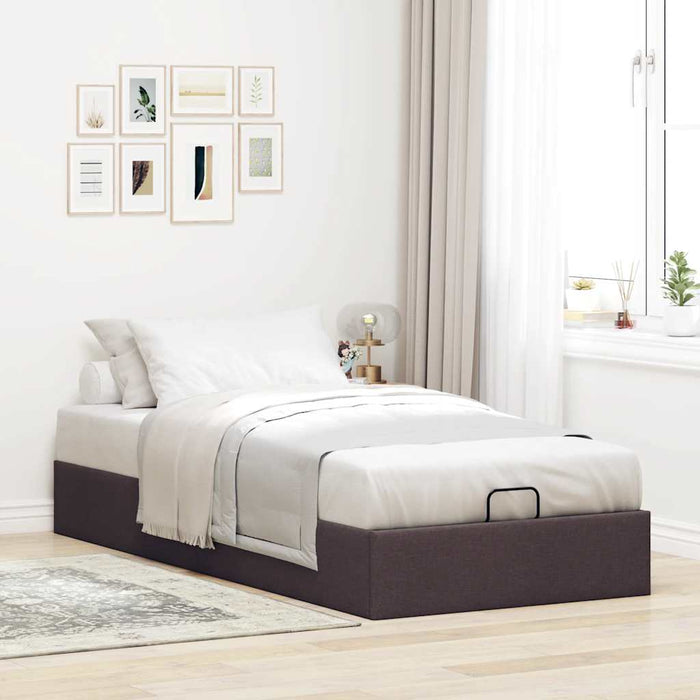 Cadru pat otoman fără saltea țesătură maro închis 90x200 cm - WALTI WALTI