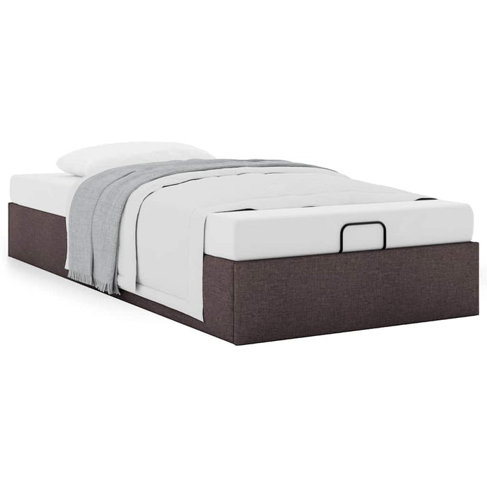 Cadru pat otoman fără saltea țesătură maro închis 90x200 cm - WALTI WALTI