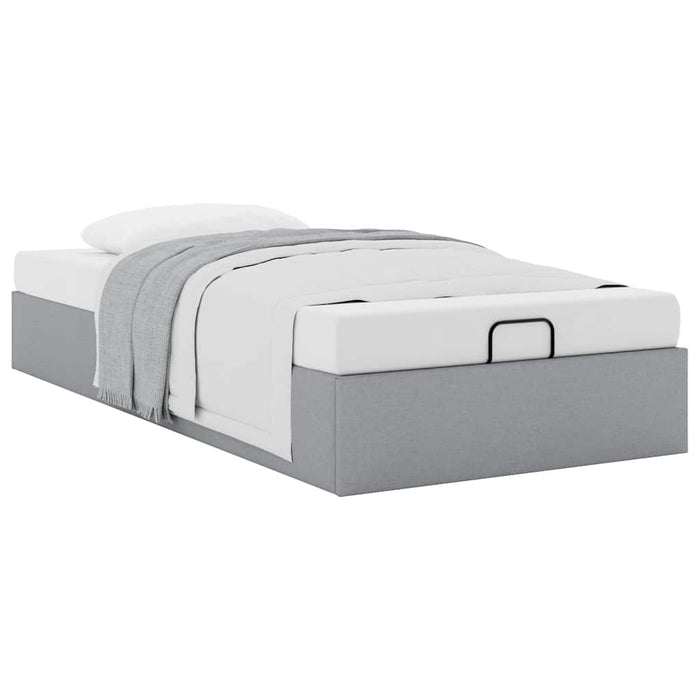 Cadru de pat otoman fără saltea țesătură gri deschis 100x200 cm - WALTI WALTI