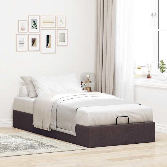 Cadru pat otoman fără saltea țesătură maro închis 100x200 cm - WALTI WALTI
