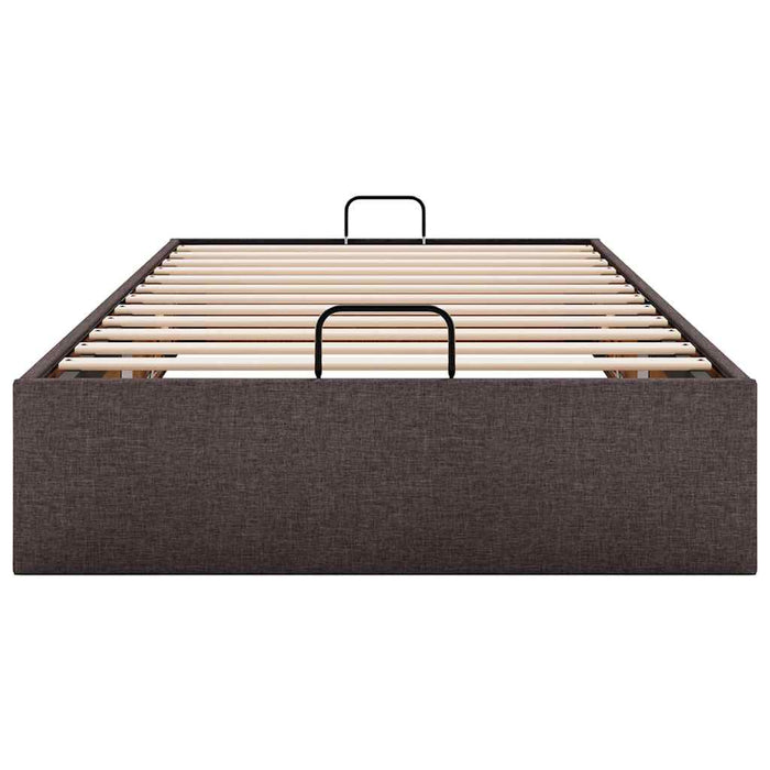 Cadru pat otoman fără saltea țesătură maro închis 100x200 cm - WALTI WALTI