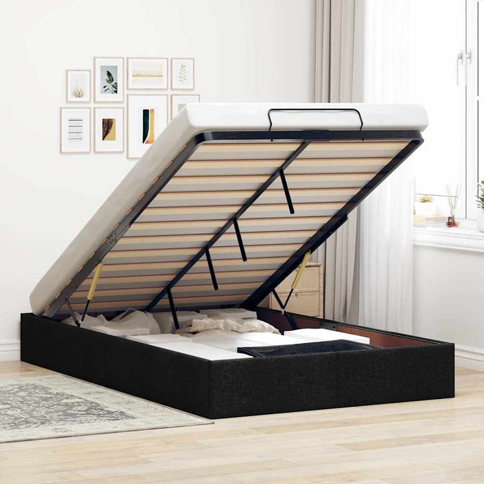 Cadru pat otoman fără saltea Negru 120x190 cm țesătură - WALTI WALTI