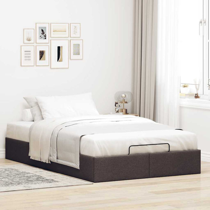 Cadru pat otoman fără saltea țesătură maro închis 120x190 cm - WALTI WALTI