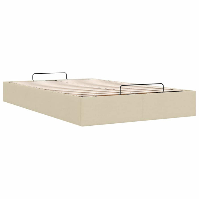 Cadru de pat otoman fără saltea cremă 120x190 cm țesătură - WALTI WALTI