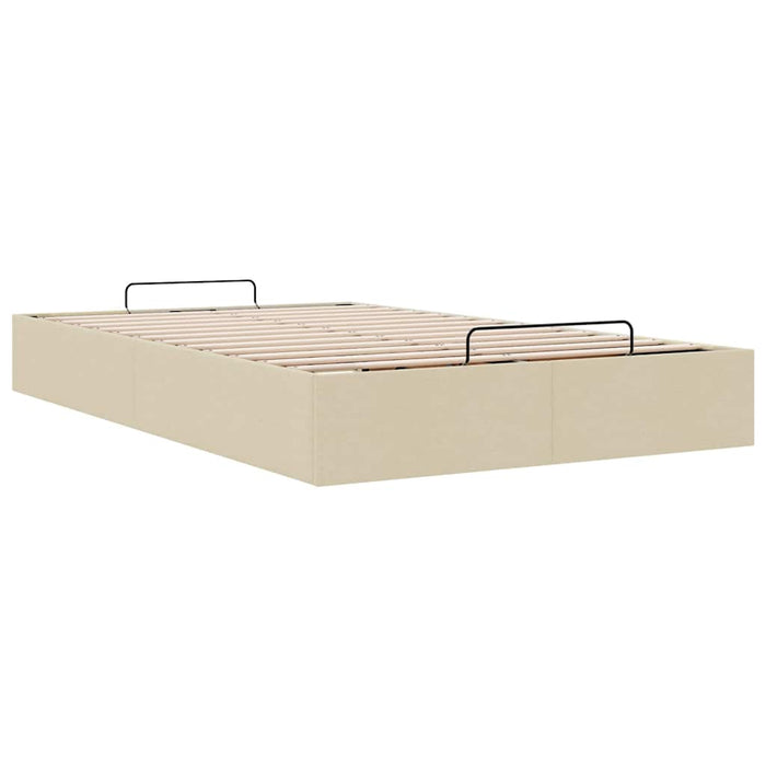 Cadru de pat otoman fără saltea cremă 120x200 cm țesătură - WALTI WALTI