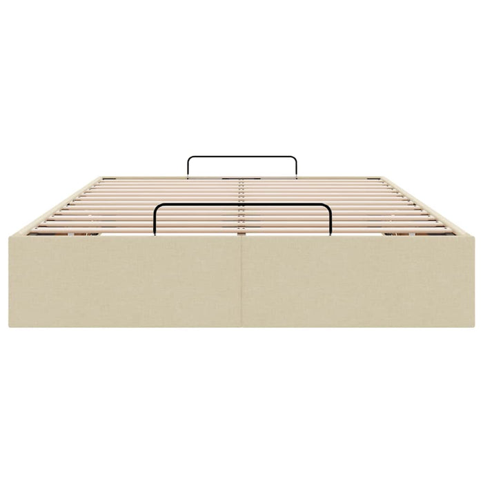 Cadru de pat otoman fără saltea cremă 120x200 cm țesătură - WALTI WALTI