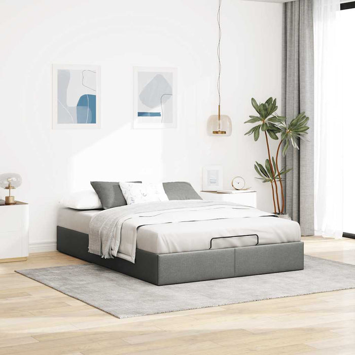 Cadru pat otoman fără saltea Gri închis 140x190 cm țesătură - WALTI WALTI
