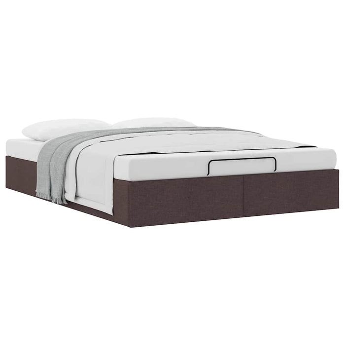 Cadru pat otoman fără saltea țesătură maro închis 140x190 cm - WALTI WALTI