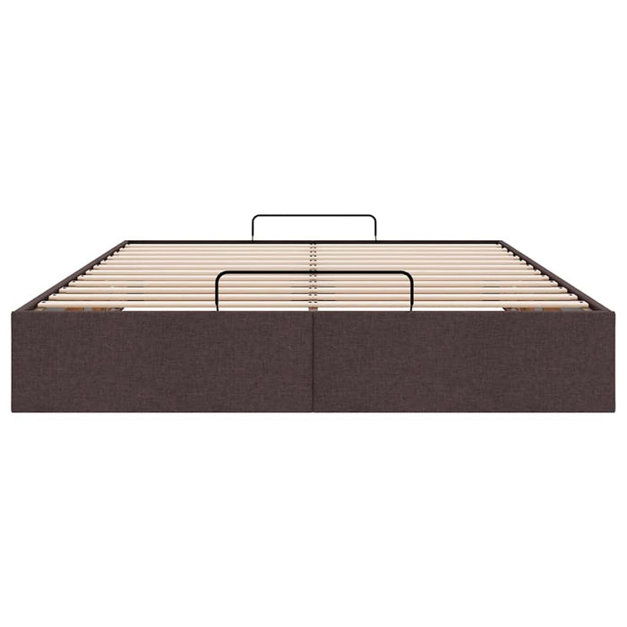 Cadru pat otoman fără saltea țesătură maro închis 140x190 cm - WALTI WALTI