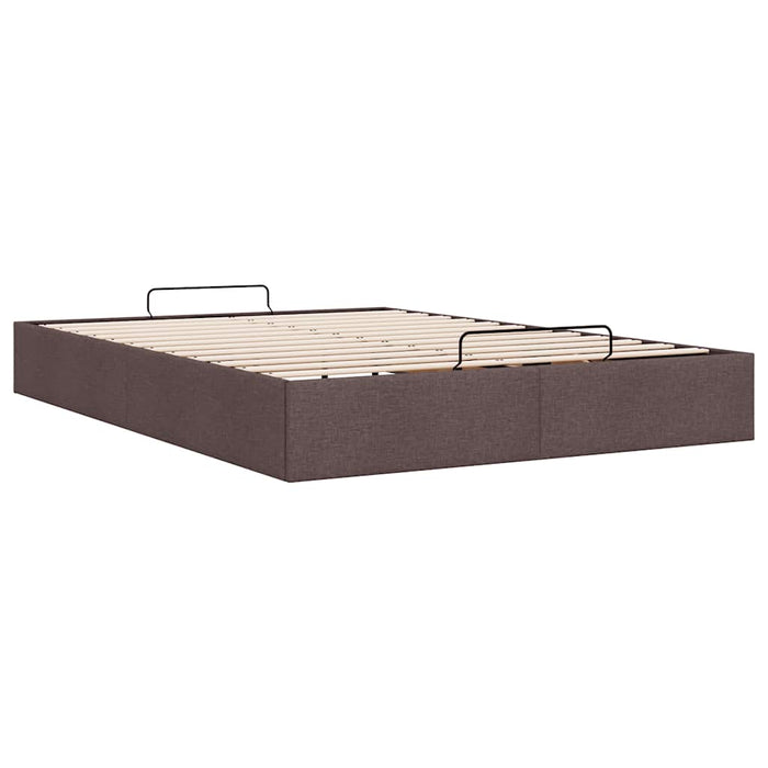 Cadru pat otoman fără saltea țesătură maro închis 140x190 cm - WALTI WALTI