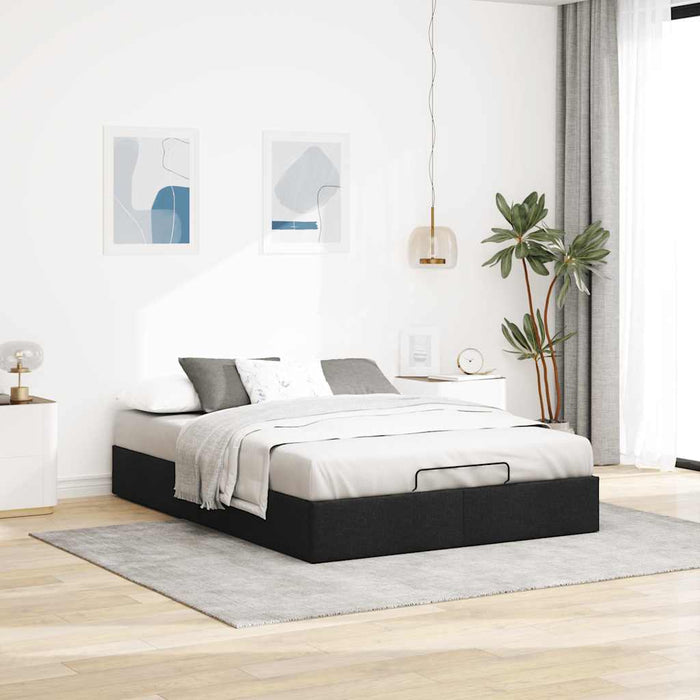 Cadru pat otoman fără saltea Negru 140x200 cm țesătură - WALTI WALTI