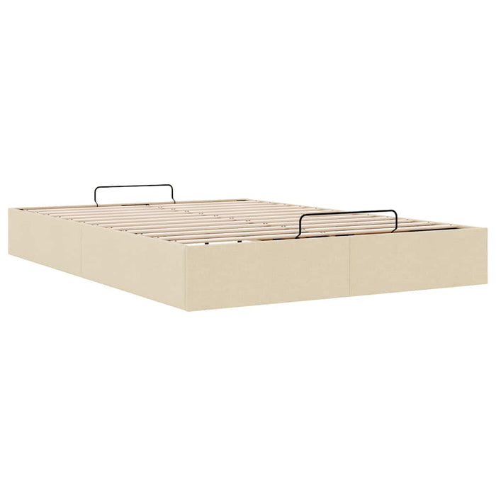 Cadru pat otoman fără saltea cremă 140x200 cm țesătură - WALTI WALTI