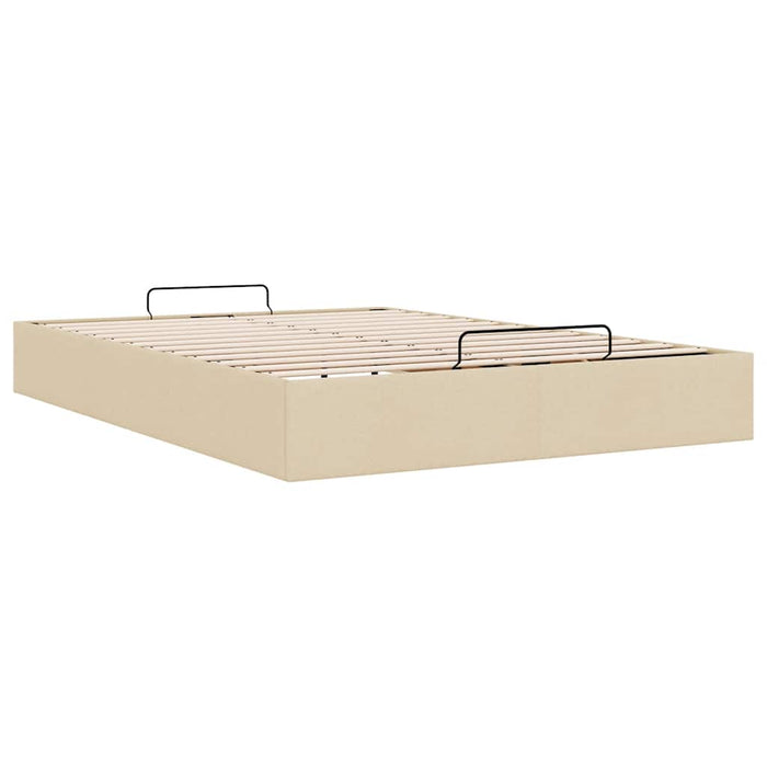 Cadru pat otoman fără saltea cremă 140x200 cm țesătură - WALTI WALTI