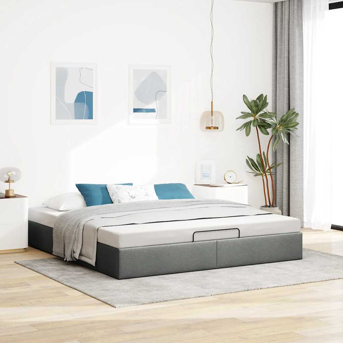 Cadru de pat otoman fără saltea țesătură gri închis 160x200 cm - WALTI WALTI