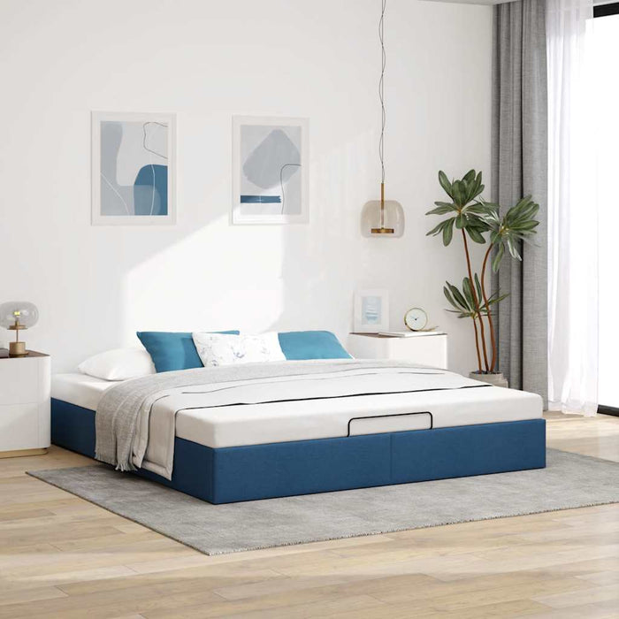 Cadru pat otoman fără saltea Albastru 160x200 cm țesătură - WALTI WALTI