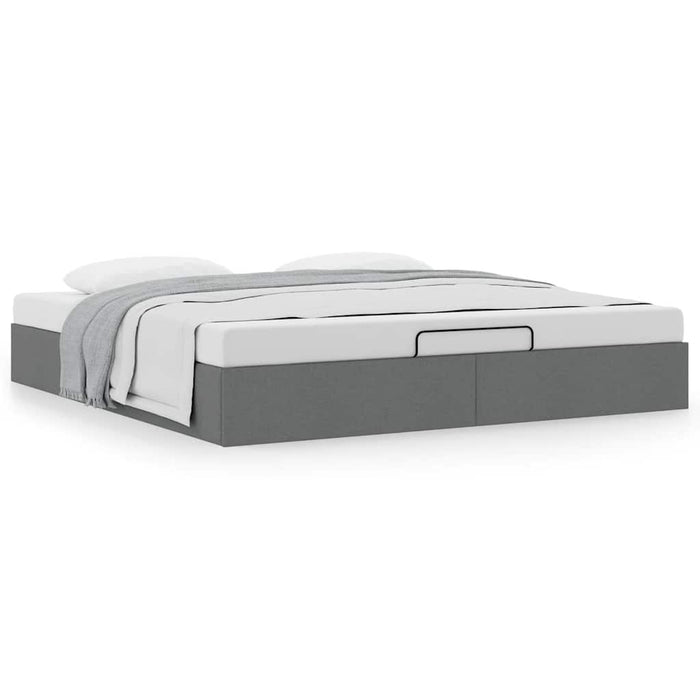 Cadru pat otoman fără saltea Gri închis 180x200 cm țesătură - WALTI WALTI