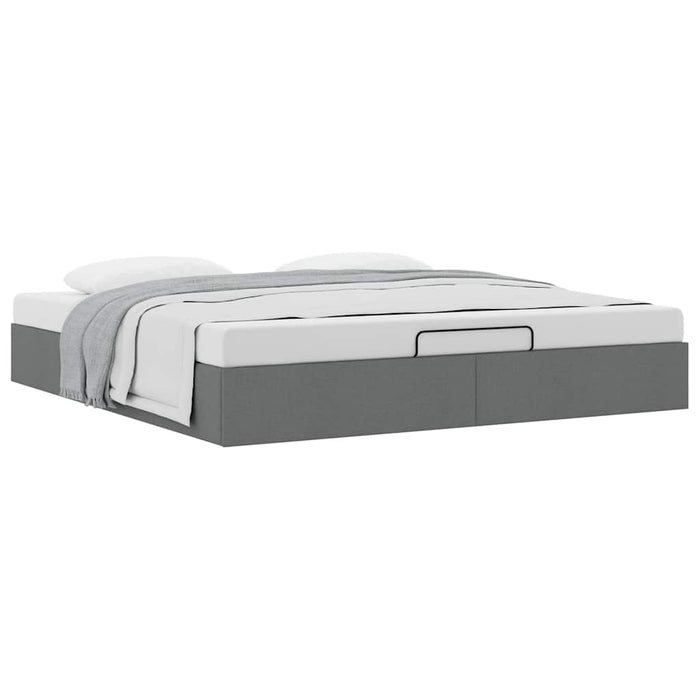 Cadru de pat otoman fără saltea țesătură gri închis 200x200 cm - WALTI WALTI