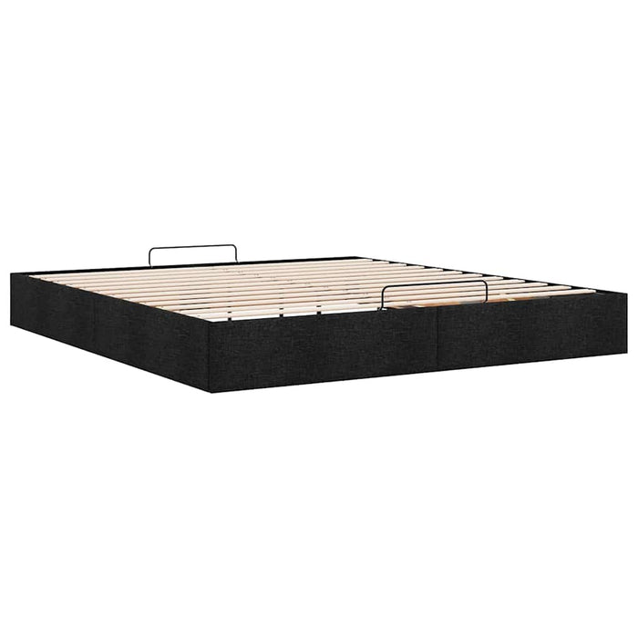 Cadru de pat otoman fără saltea țesătură neagră 200x200 cm - WALTI WALTI