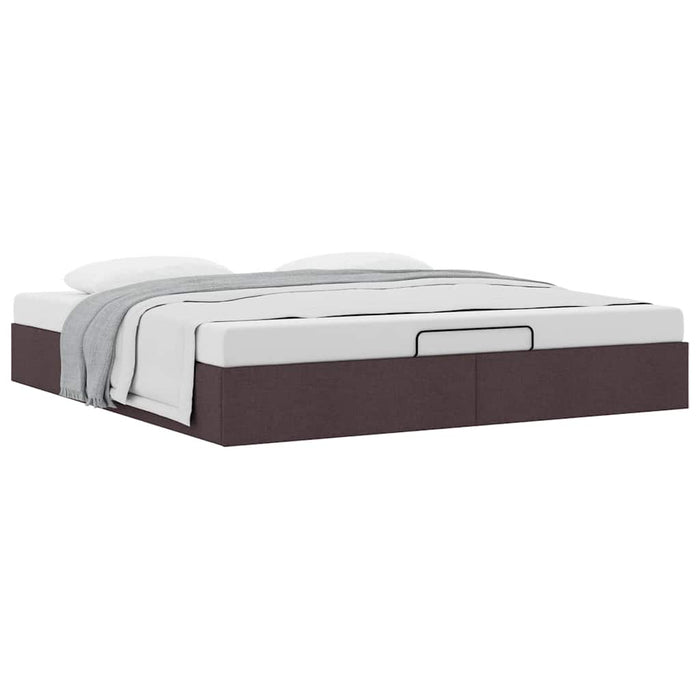 Cadru pat otoman fără saltea țesătură maro închis 200x200 cm WALTI