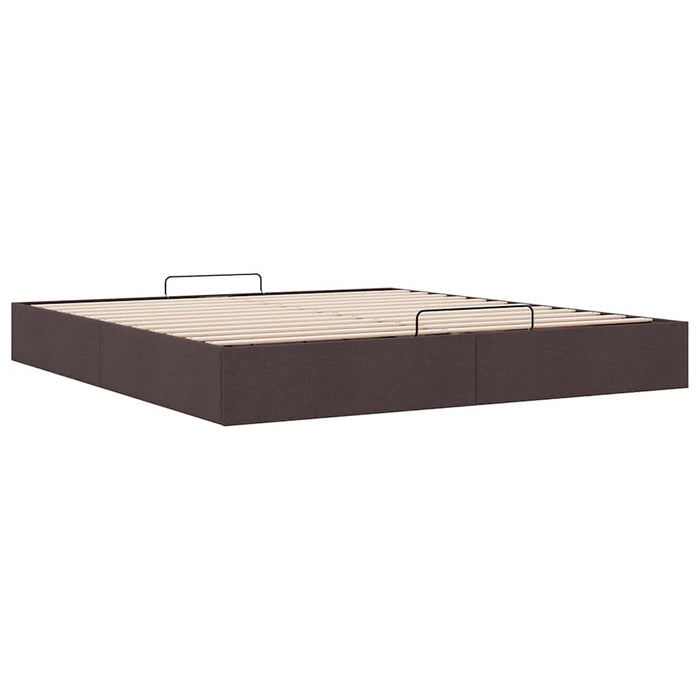 Cadru pat otoman fără saltea țesătură maro închis 200x200 cm WALTI
