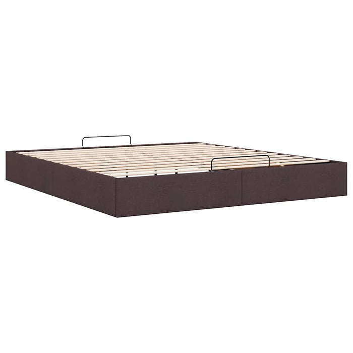 Cadru pat otoman fără saltea țesătură maro închis 200x200 cm WALTI