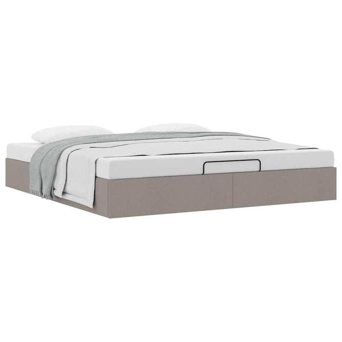 Cadru de pat otoman fără saltea Taup 200x200 cm țesătură WALTI