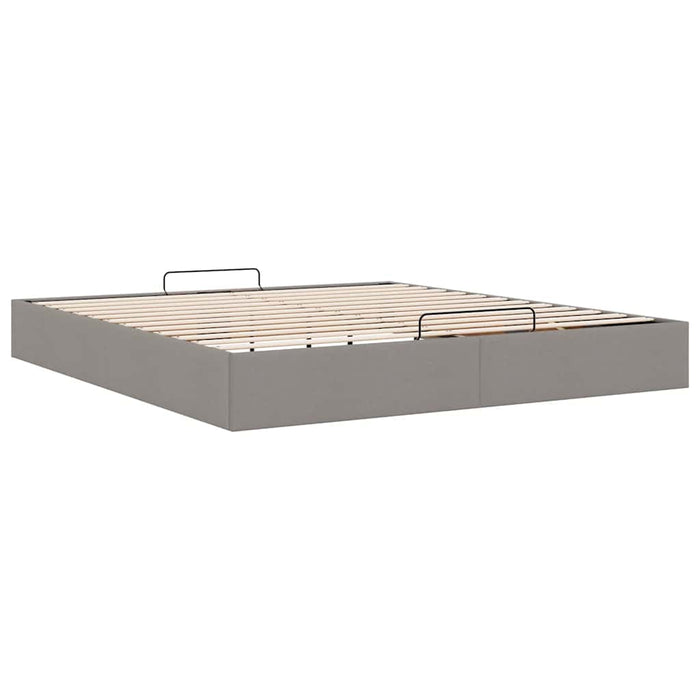 Cadru de pat otoman fără saltea Taup 200x200 cm țesătură WALTI