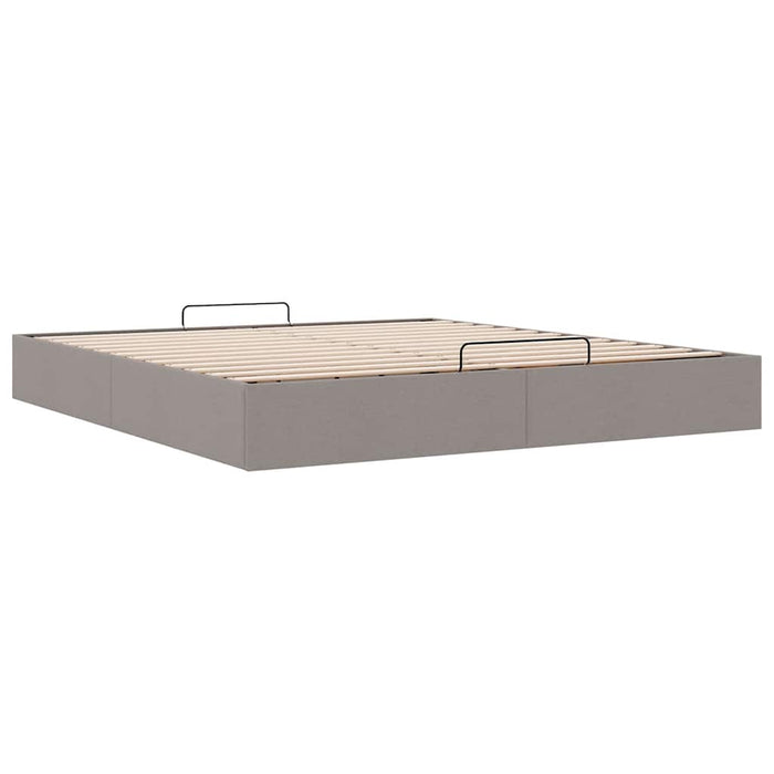 Cadru de pat otoman fără saltea Taup 200x200 cm țesătură WALTI