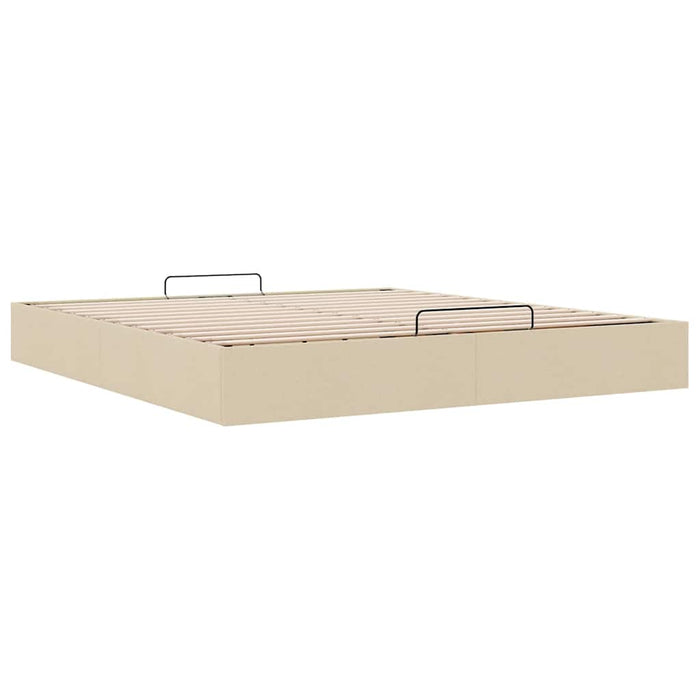 Cadru pat otoman fără saltea crem 200x200 cm țesătură WALTI