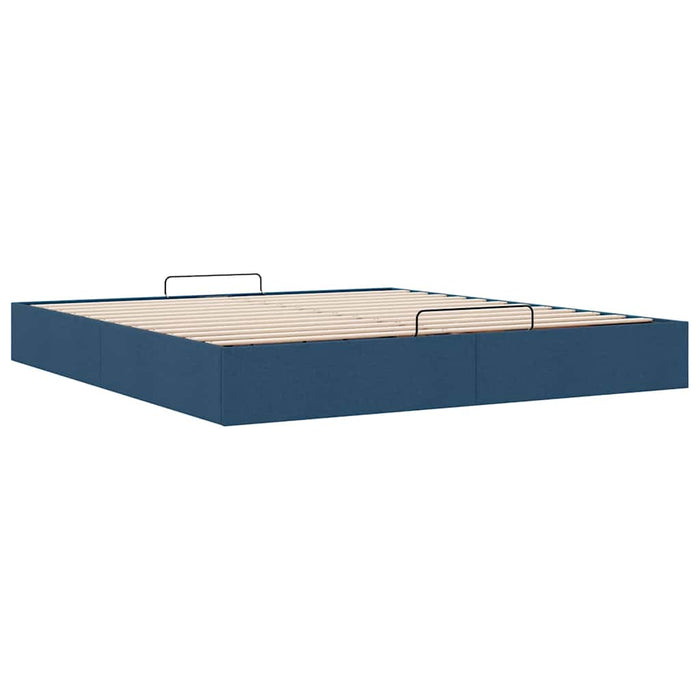 Cadru de pat otoman fără saltea țesătură albastră 200x200 cm - WALTI WALTI