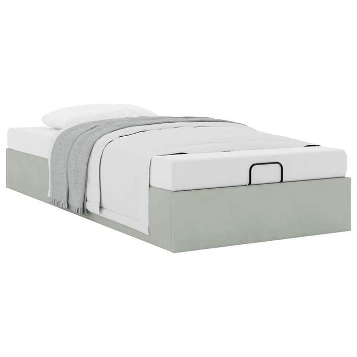 Cadru de pat otoman fără saltea Gri deschis 80x200 cm catifea - WALTI WALTI