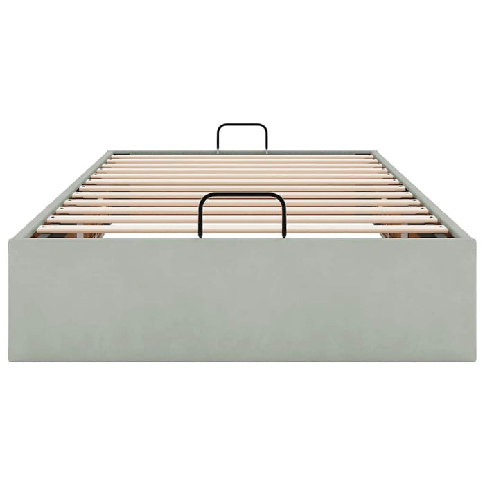 Cadru de pat otoman fără saltea Gri deschis 80x200 cm catifea - WALTI WALTI