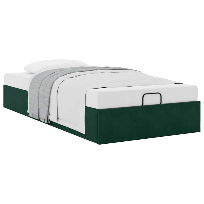 Cadru de pat otoman fără saltea verde închis 80x200 cm catifea - WALTI WALTI