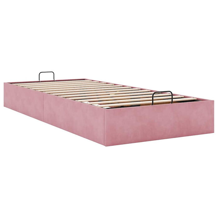 Cadru pat otoman fără saltea roz 80x200 cm catifea - WALTI WALTI