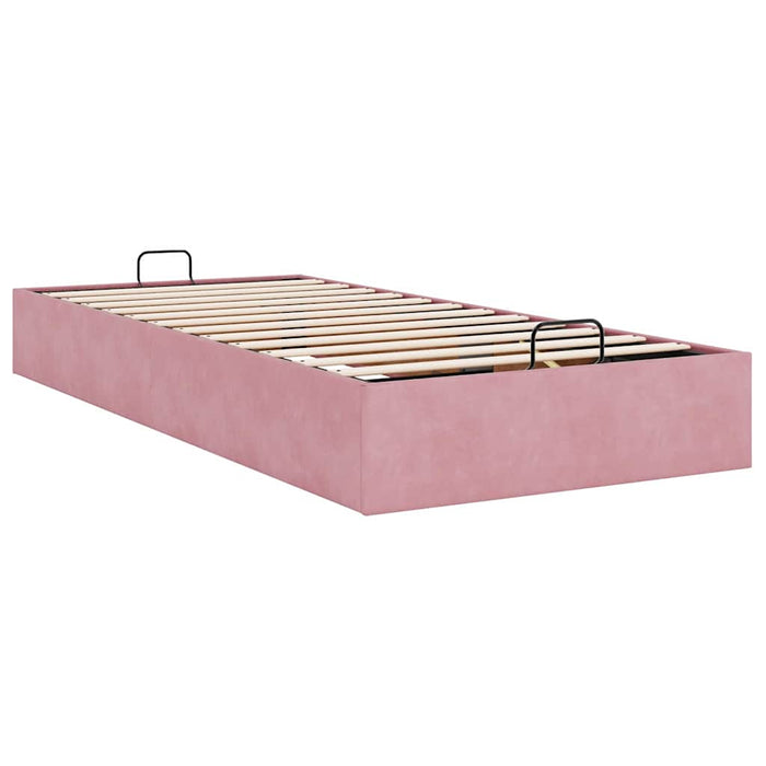 Cadru pat otoman fără saltea roz 80x200 cm catifea - WALTI WALTI